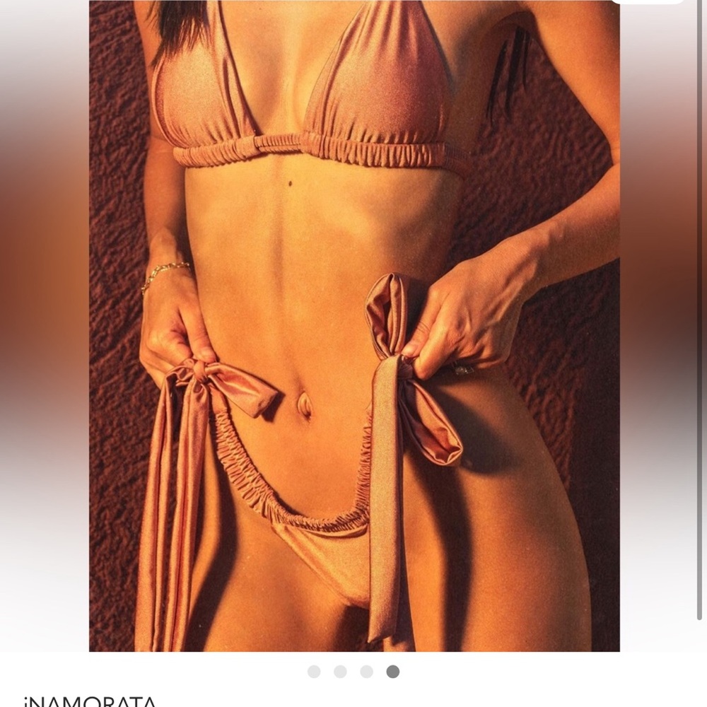 iNAMORATA Mauve Pink Tie Bikini Set - Picture 9 of 15